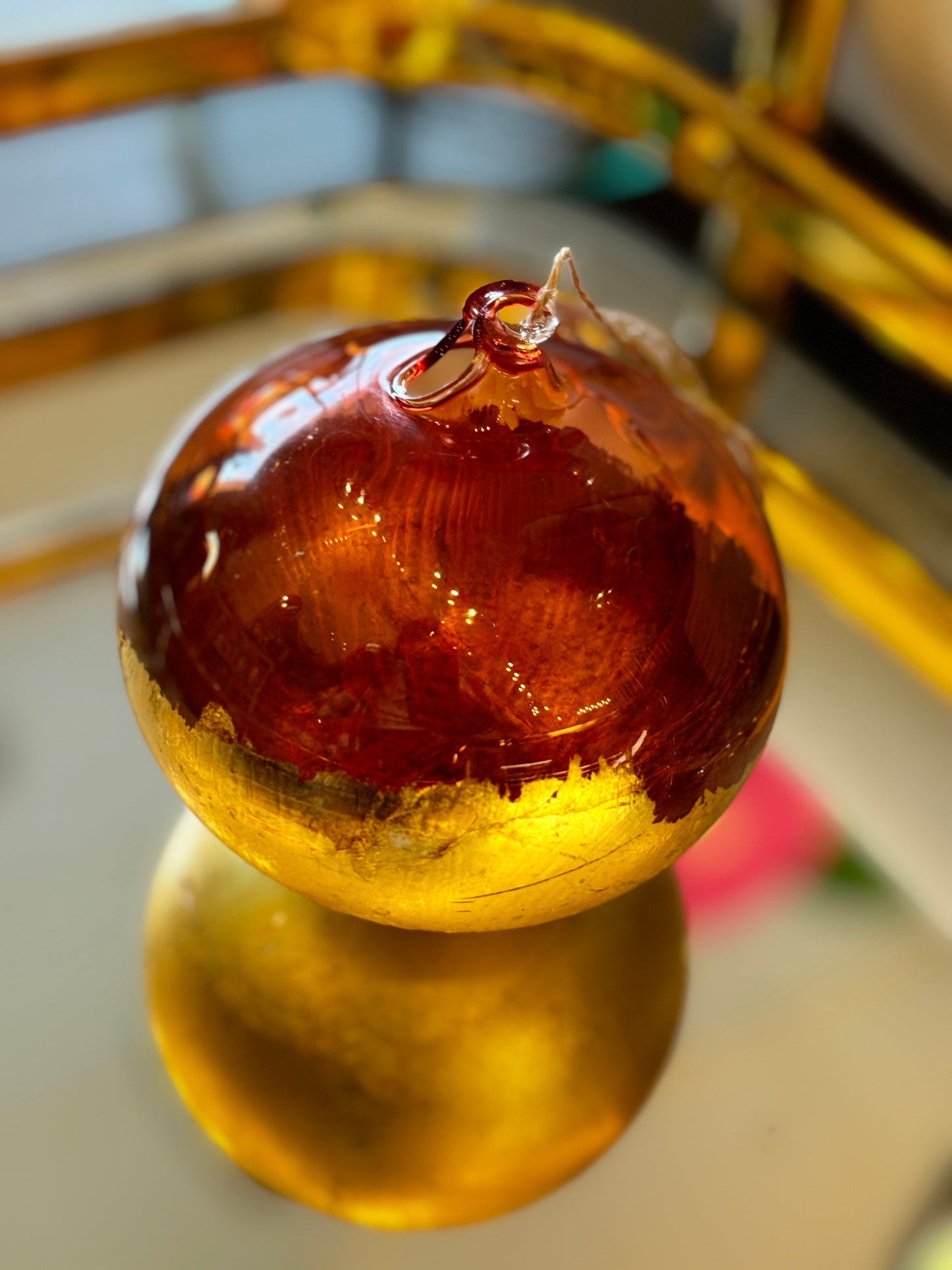 Gold foil brush ornaments