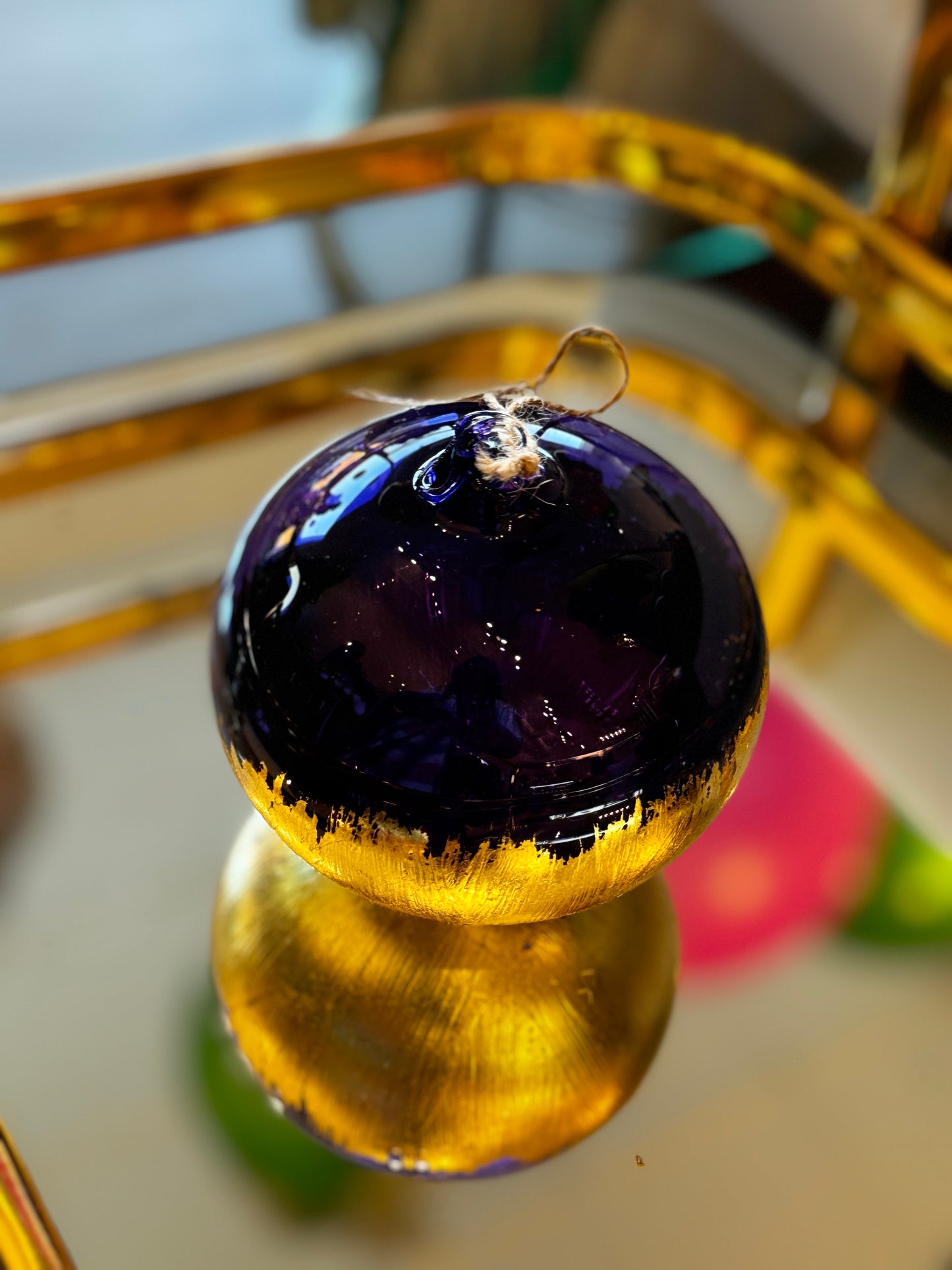 Gold foil brush ornaments