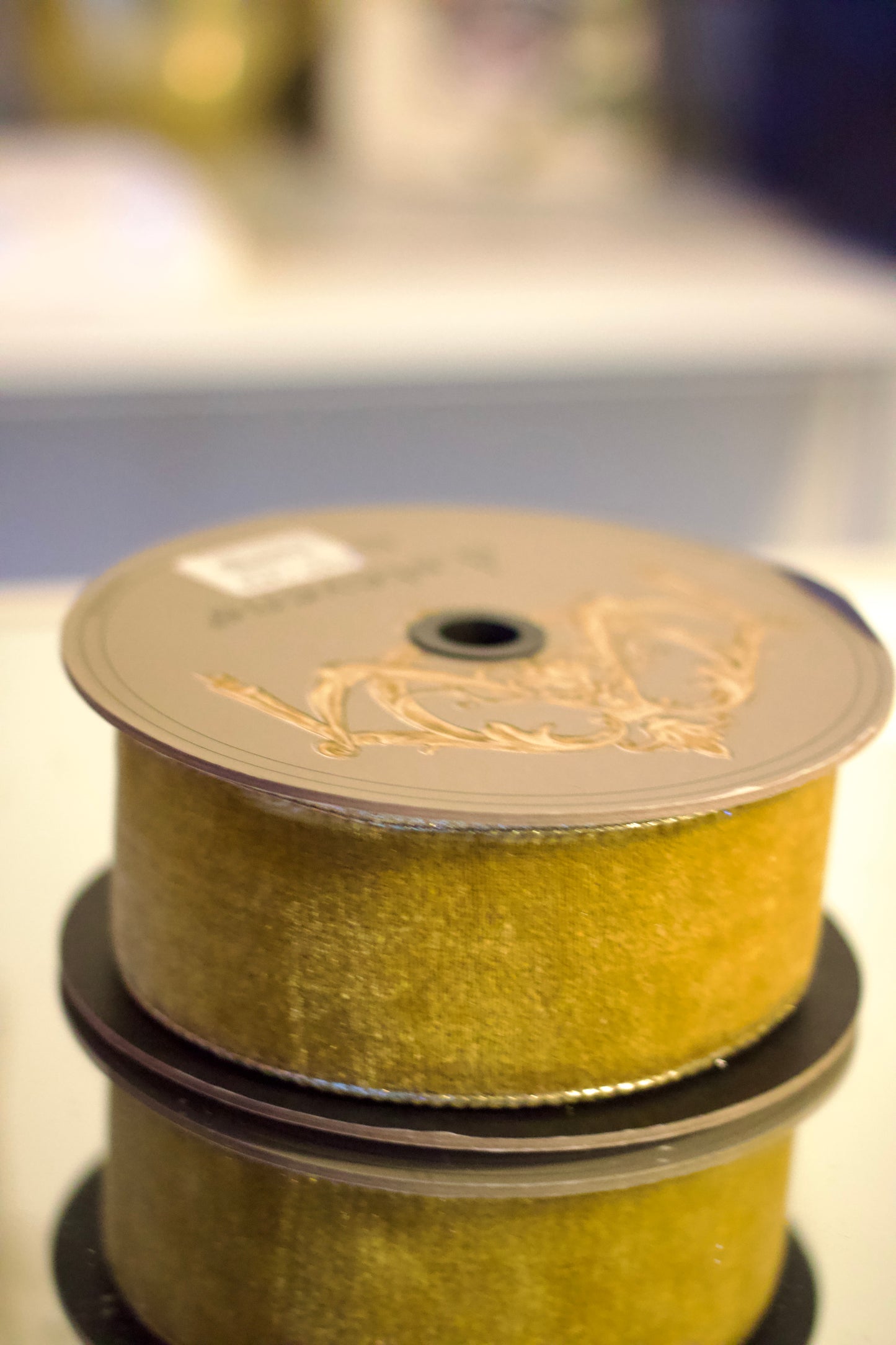 Gold Light Velvet Ribbon 2.5”