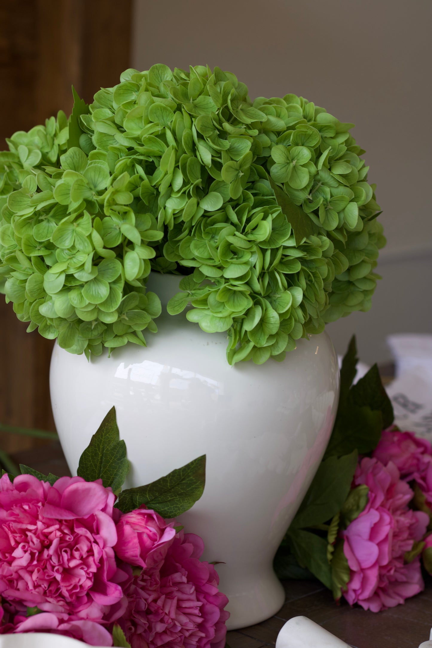 Green Hydrangeas Real Touch