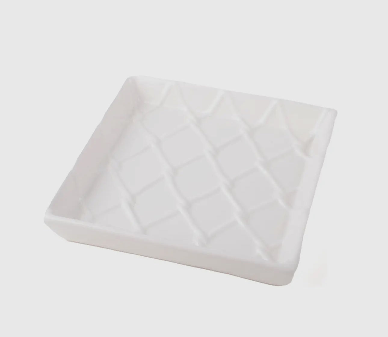 White Textured Beverage Napkin Tray