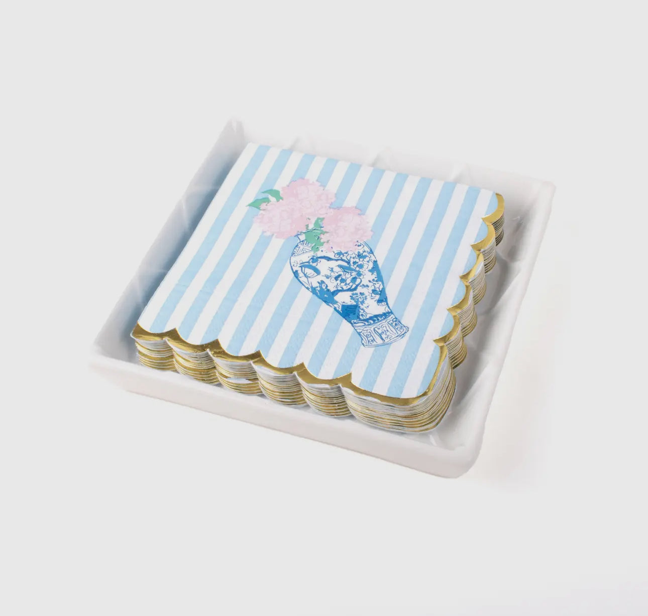 White Textured Beverage Napkin Tray