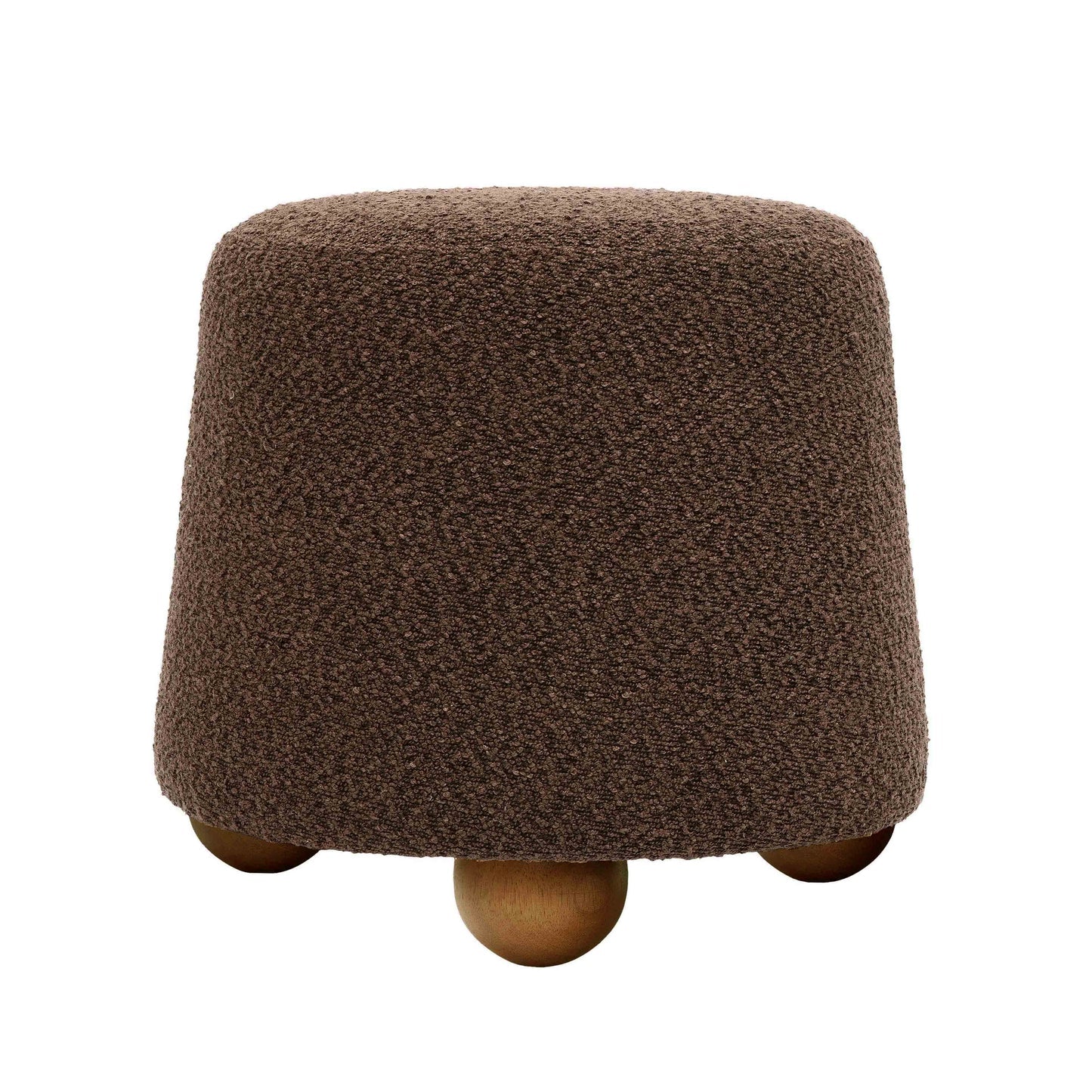 Jaine Chocolate Brown Boucle Stool