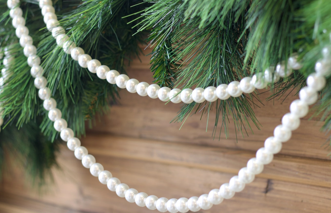 White Pearl Beaded Garland