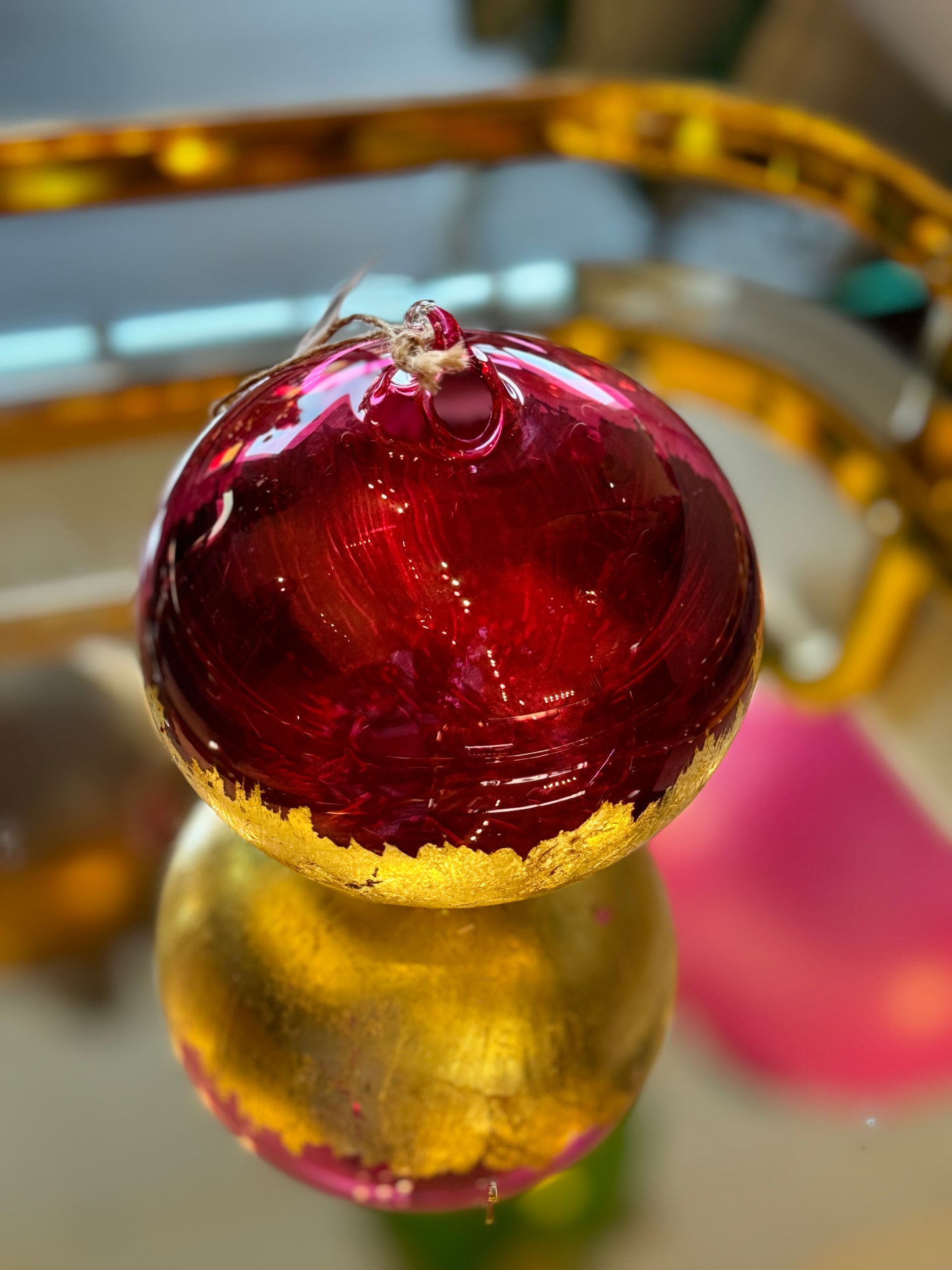 Gold foil brush ornaments