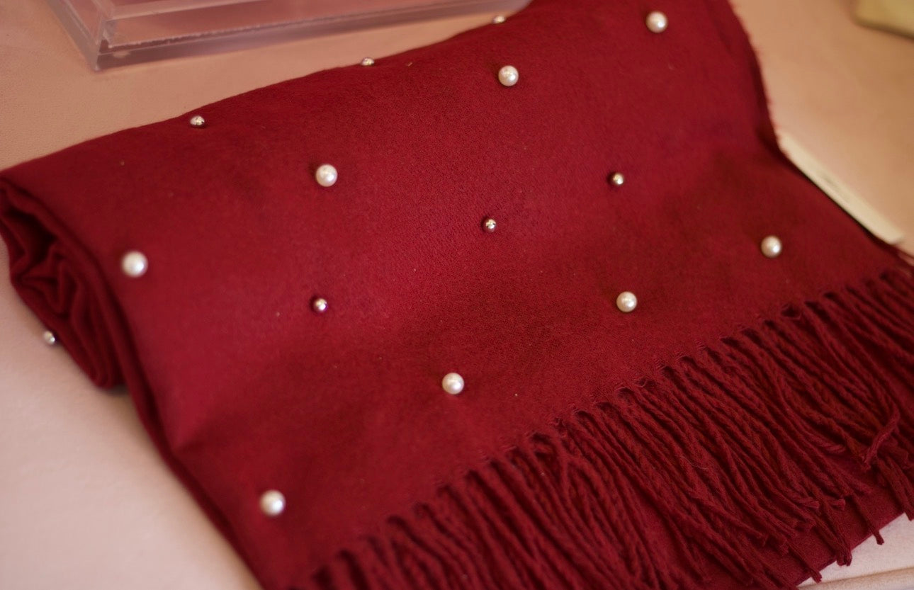 Burgundy Pearl Scarf