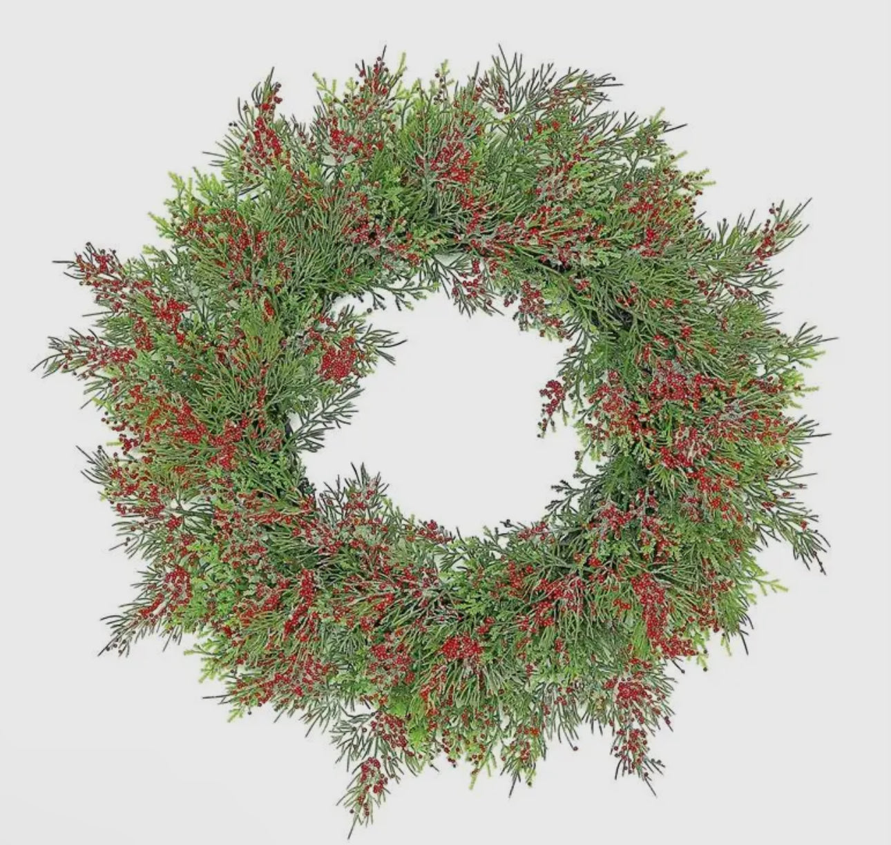 Cypress Wreath with Red Berries