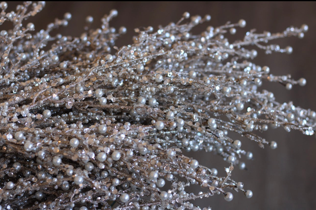 33” Champagne Glitter Pearl Spray