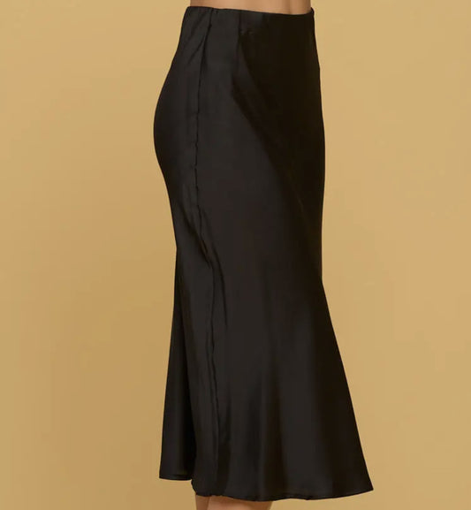 Black Pearl Satin Midi