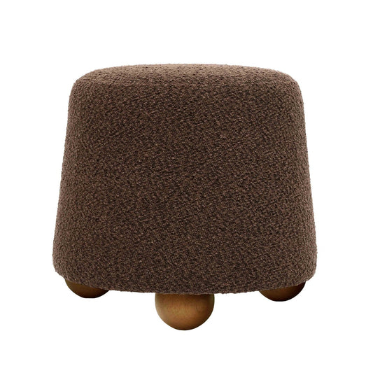 Jaine Chocolate Brown Boucle Stool