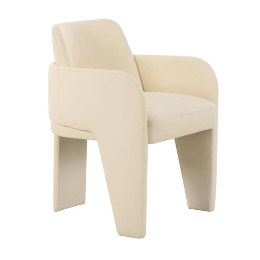 Leo Cream Vegan Leather Dining Chair