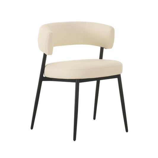 Maxine Cream Vegan Leather Dining Chair