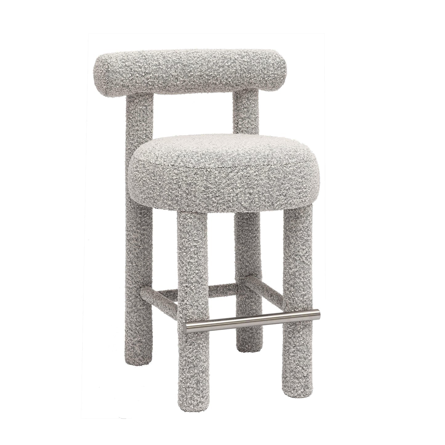 Carmel Black & White Performance Boucle Counter Stool