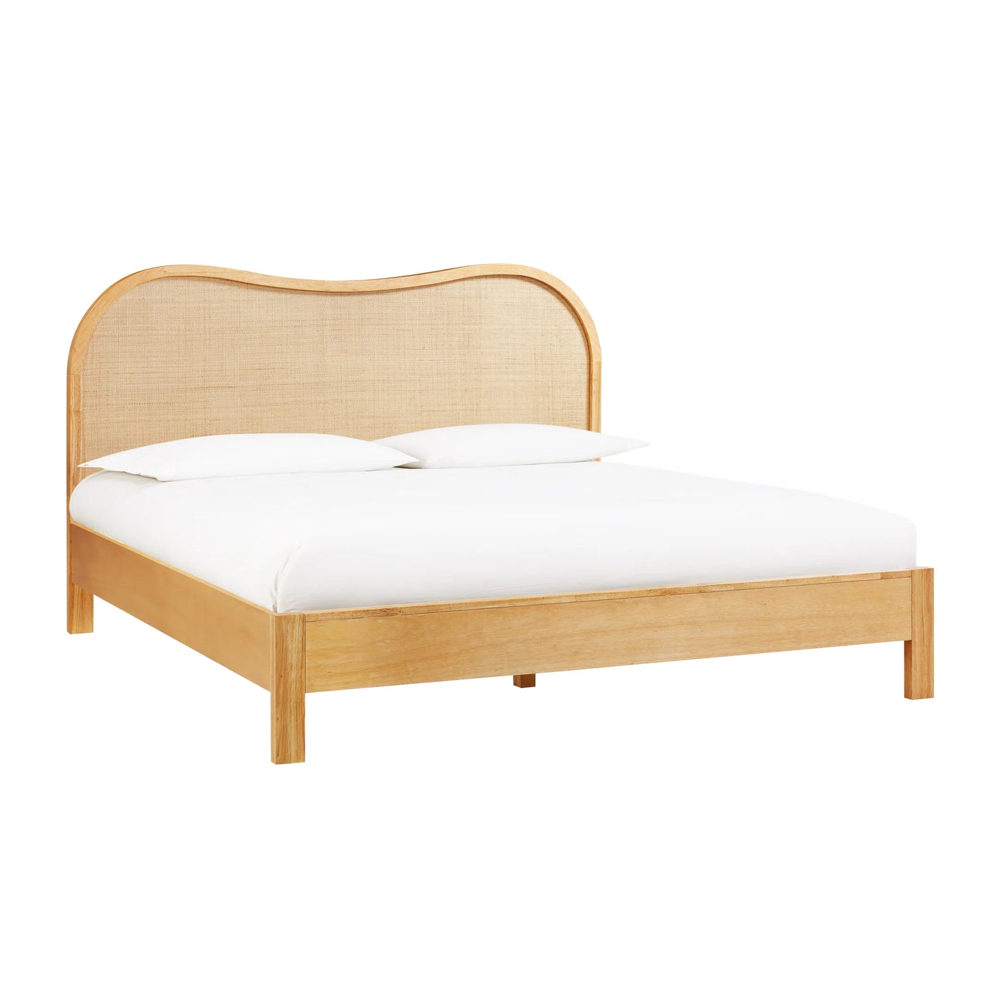 Grappa Natural Wood & Rattan Bed