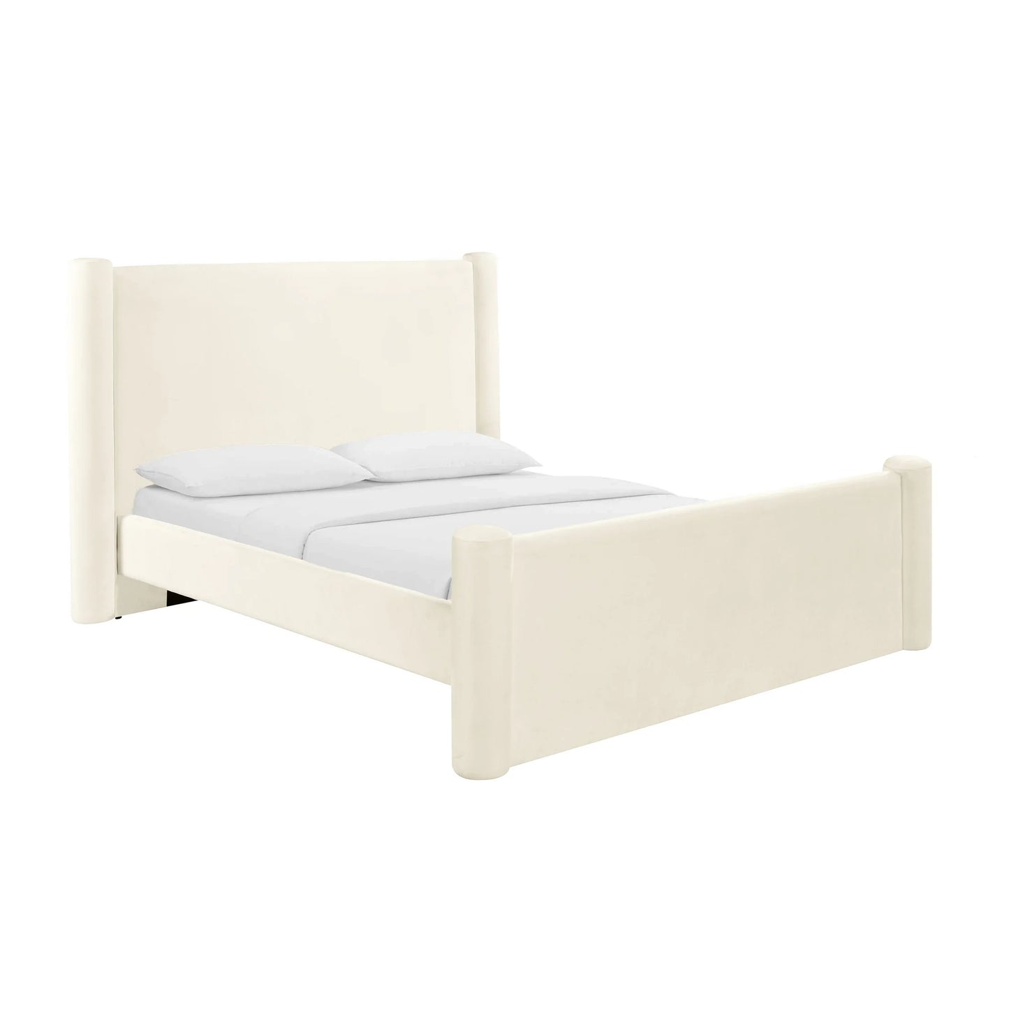 Athara Cream Velvet Bed