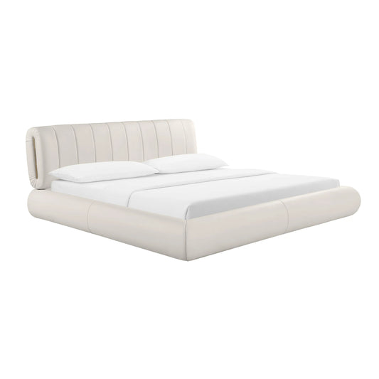 Karol Cream Vegan Leather Bed