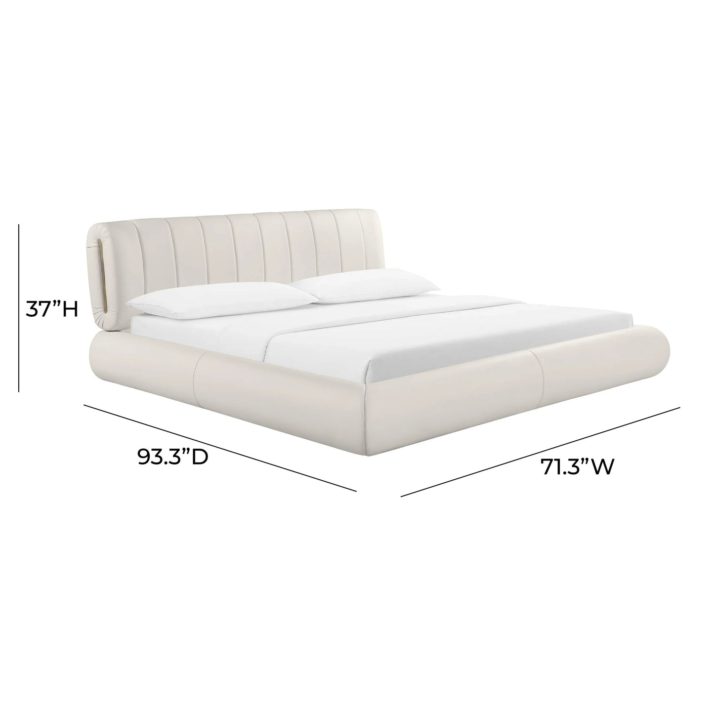 Karol Cream Vegan Leather Bed