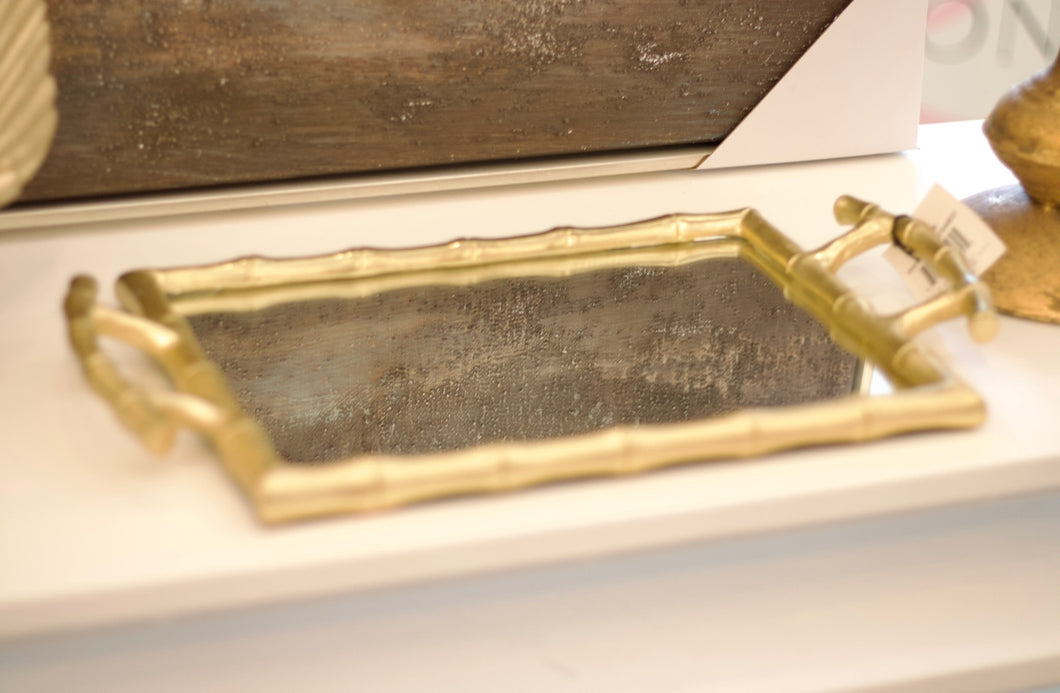 Gold Bamboo Vanity Tray